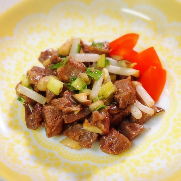 鹿肉ともやしの味噌炒め 犬の手作りご飯レシピ