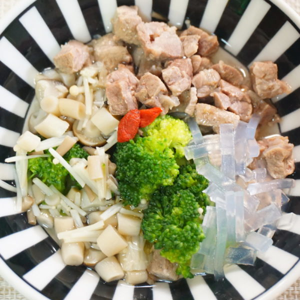 葛切りとブロッコリーの中華スープ 犬の手作りご飯レシピ