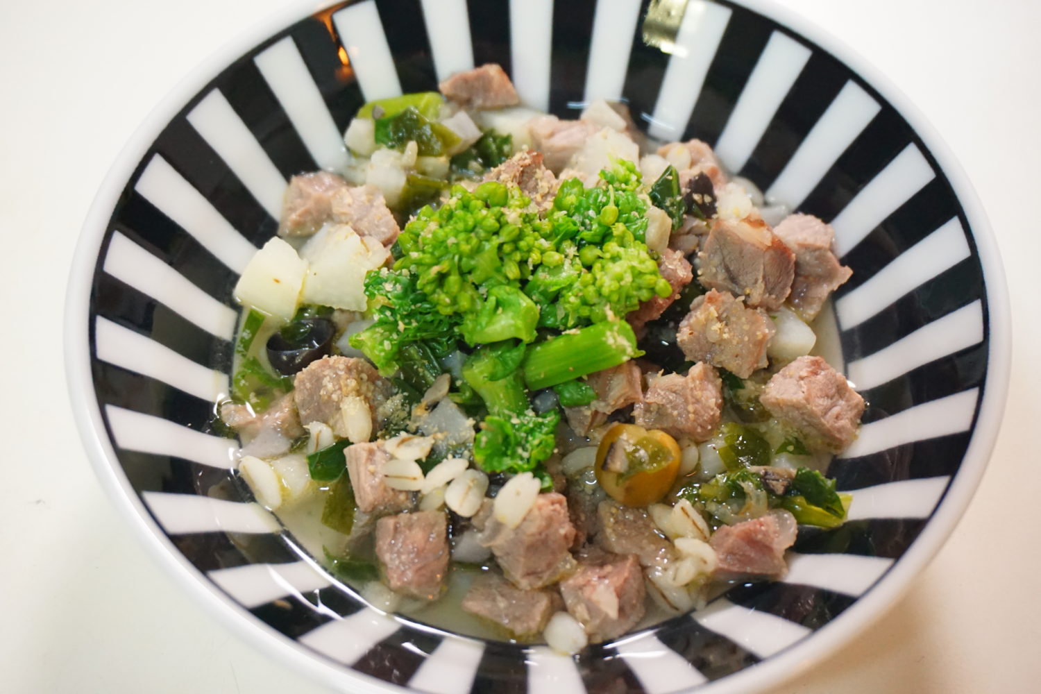 猪肉と菜の花のおじや 犬の手作りご飯レシピ