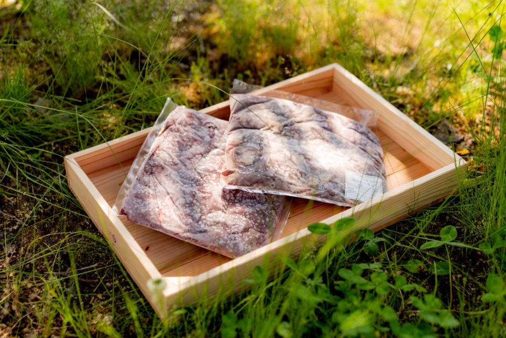 ペット用の鹿肉と猪肉セット