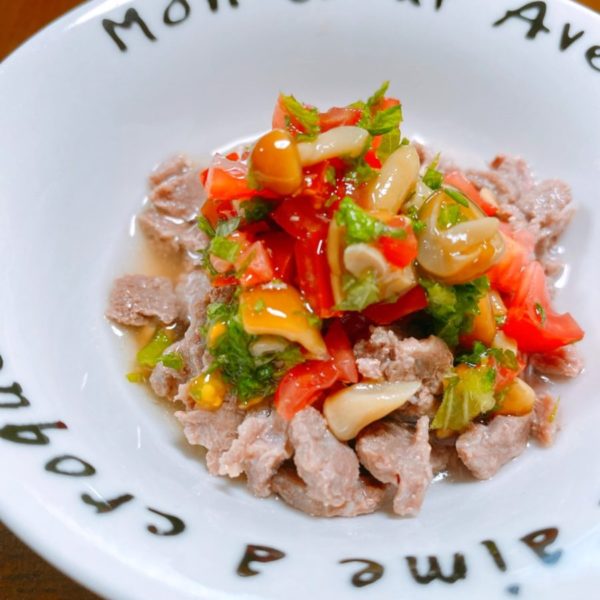 ぷるぷるなめこの鹿肉丼 犬の手作りご飯レシピ