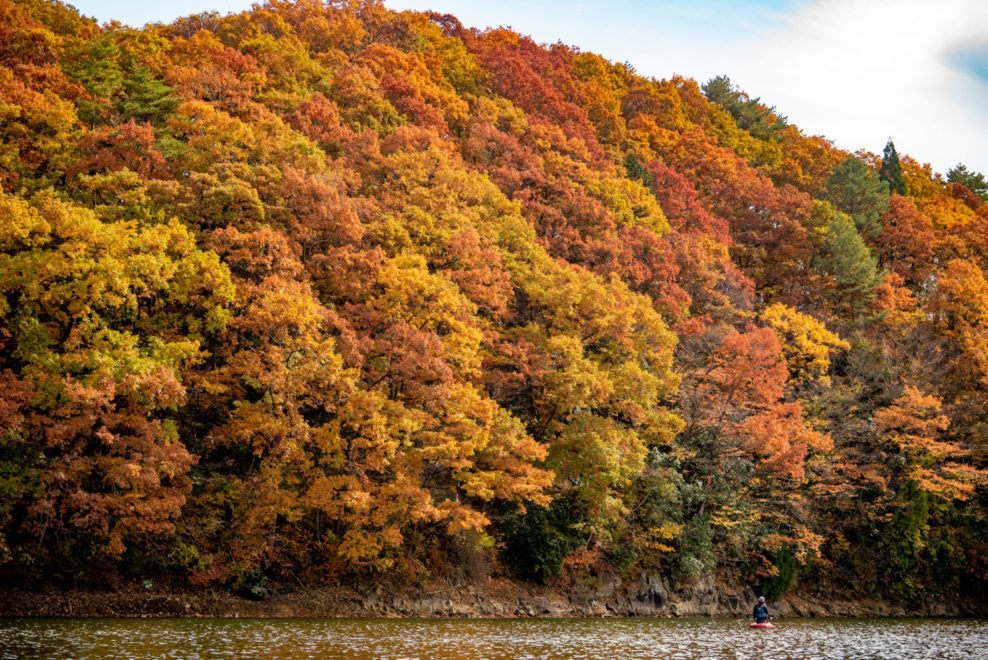 紅葉の聖湖とSUP